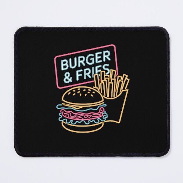 Item preview, Burger & Fries Neon Light Design - Fun and Retro Fast Food Art designed and sold by momo9981.