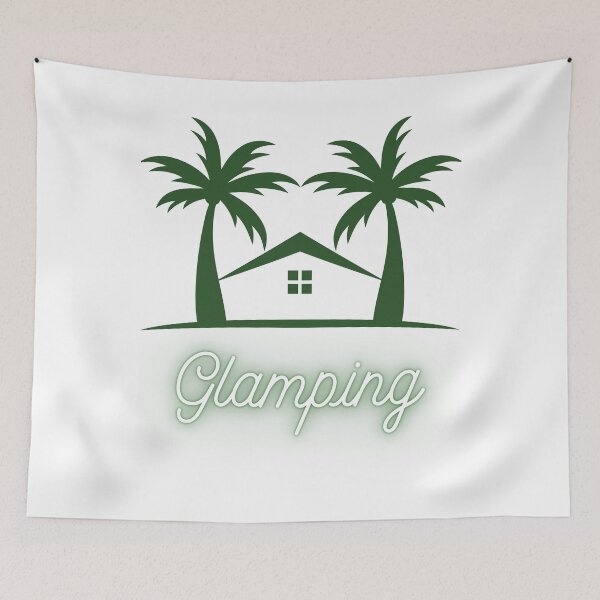 Item preview, Escapada de glamping tropical, momento feliz para acampar, designed and sold by GGtiger.