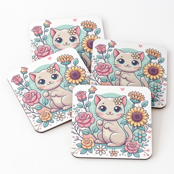 Item preview, Floral Cat Bliss Sticker designed and sold by Emanova9.
