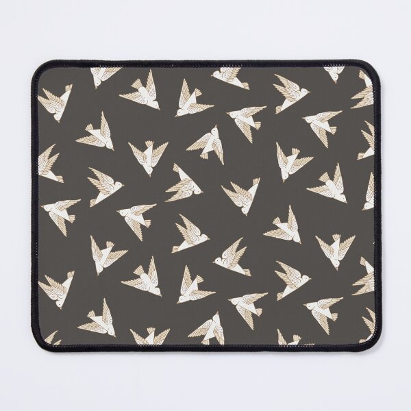 Item preview, Playful, flying, stylized birds - undirected - dark brown designed and sold by colorofmagic.