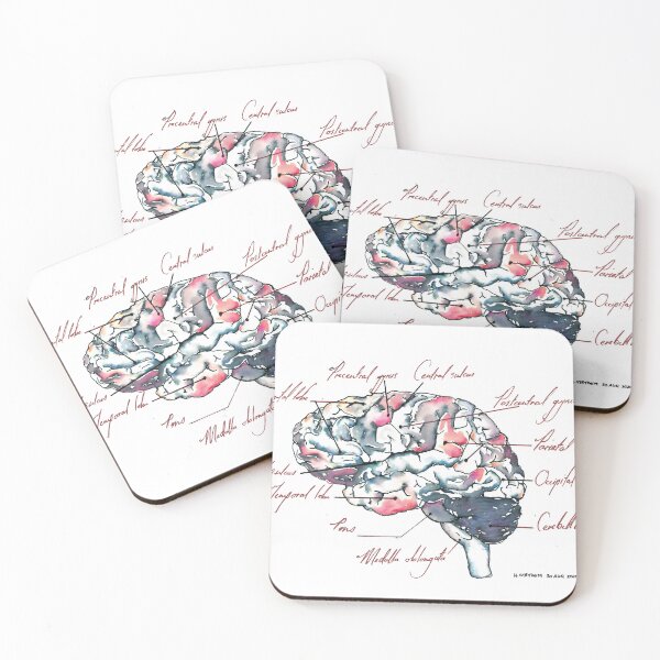 Item preview, Medical Illustration of a Human Brain with Annotations designed and sold by hannooseart.