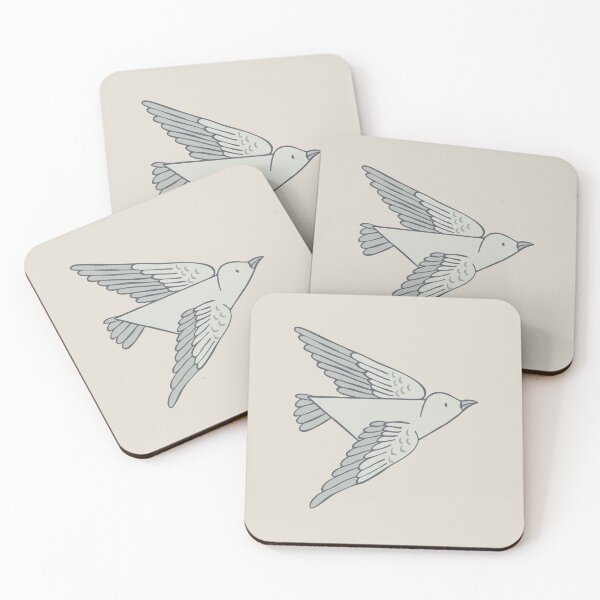 Item preview, Playful, flying, stylized birds - undirected - greuge beige designed and sold by colorofmagic.