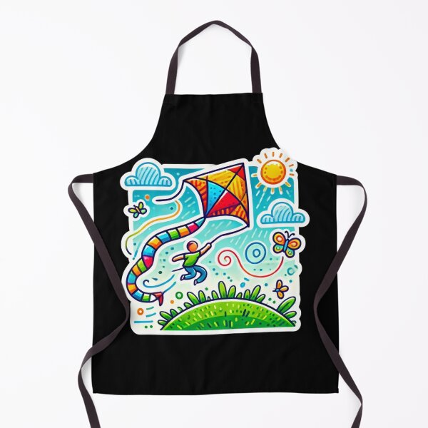 Item preview, Joyful Kite Flying Cartoon designed and sold by EuropeanPrints.