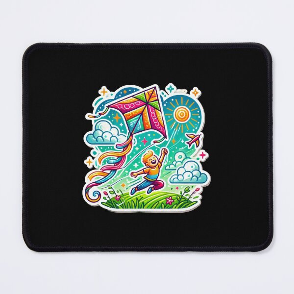 Item preview, Joyful Kite Flying Cartoon designed and sold by EuropeanPrints.
