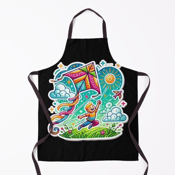 Item preview, Joyful Kite Flying Cartoon designed and sold by EuropeanPrints.