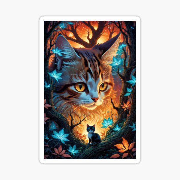 Cat in the woods-19 Sticker