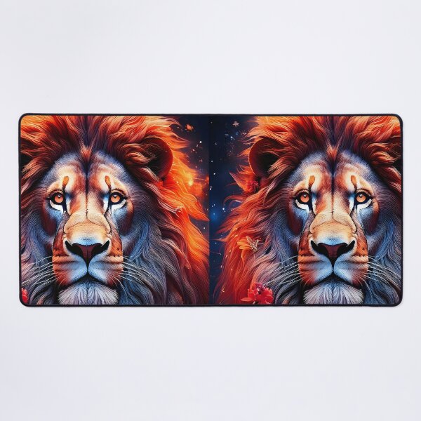 Item preview, Majestic Lion with Floral and Flaming Mane designed and sold by Unwind-Art-Work.