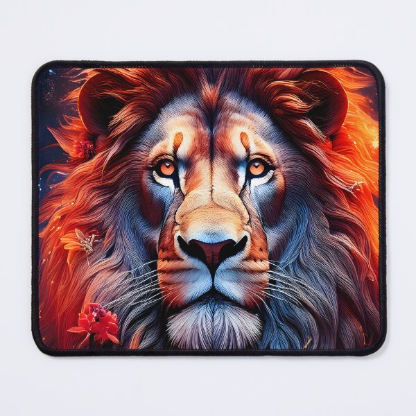 Item preview, Majestic Lion with Floral and Flaming Mane designed and sold by Unwind-Art-Work.
