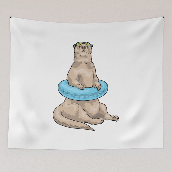 Item preview, Otter Swimming Lifebuoy designed and sold by Snabdesign84.