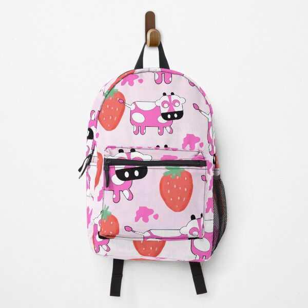 Item preview, Strawberry Cow Pattern, Pink Farm Animals, Whimsical Dairy Theme designed and sold by ChainsArt.