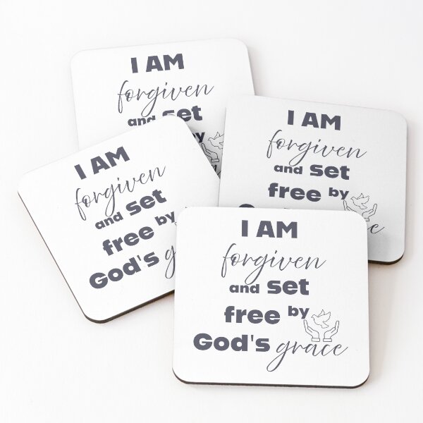 Item preview, I Am Forgiven And Set Free By God's Grace - Christian designed and sold by CrossCrafted.