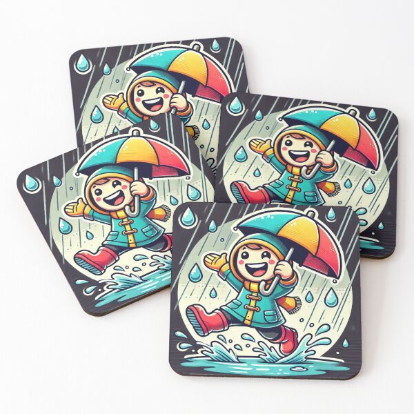 Item preview, Cartoon Person Having Fun in the Rain designed and sold by Design Delinquent.
