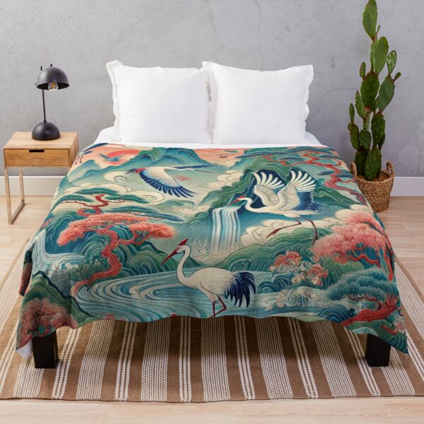 Item preview, Harmony of cranes in bright landscapes designed and sold by Sigtrix.
