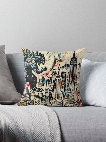 Vista previa del artículo con la obra «Godzilla», diseñado y vendido por PricklyPeanut.