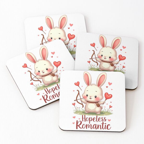 Item preview, Hopeless Romantic Bunny with Bow and Heart Arrows designed and sold by Bulwshop.