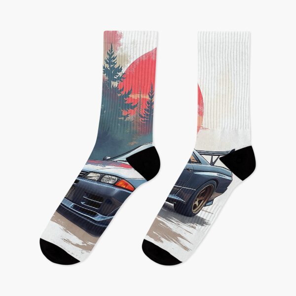 Item preview, Sumi-E Art: Classic Nissan Skyline in Retro Style, Red Sun designed and sold by Salimgor Hangaround Music.