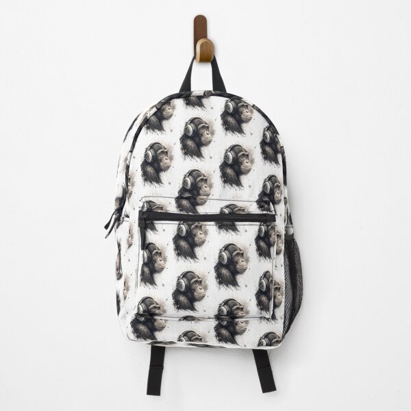 Item preview, Cool chimpanzee wearing headphones designed and sold by glenwith1na.