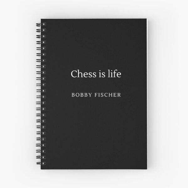 Item preview, "Chess is life" Bobby Fisher - Chess Quote - Black elegant minimalistic design designed and sold by Chess64.