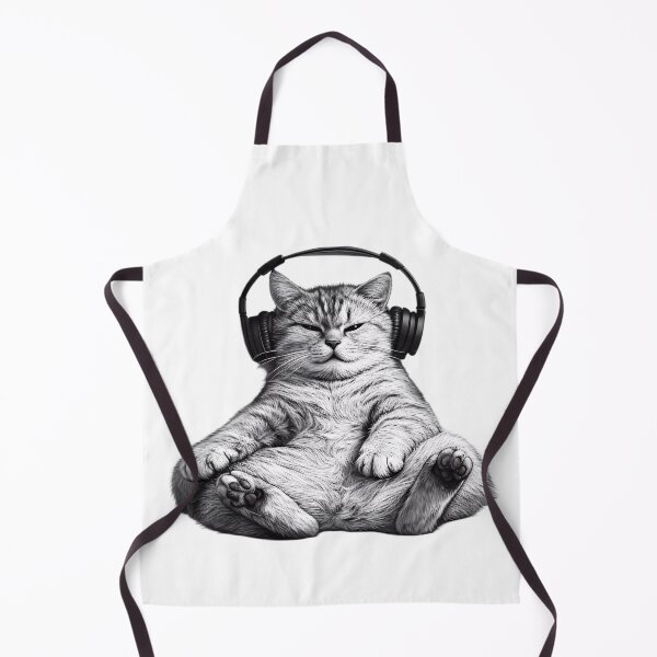 Item preview, Cat with Headphones designed and sold by Linework Studio.
