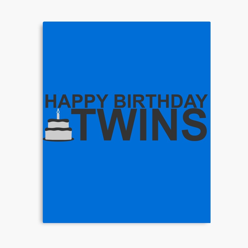 Poster Joyeux Anniversaire Jumeaux Autocollant Avec Gateau Par Phil009 Redbubble