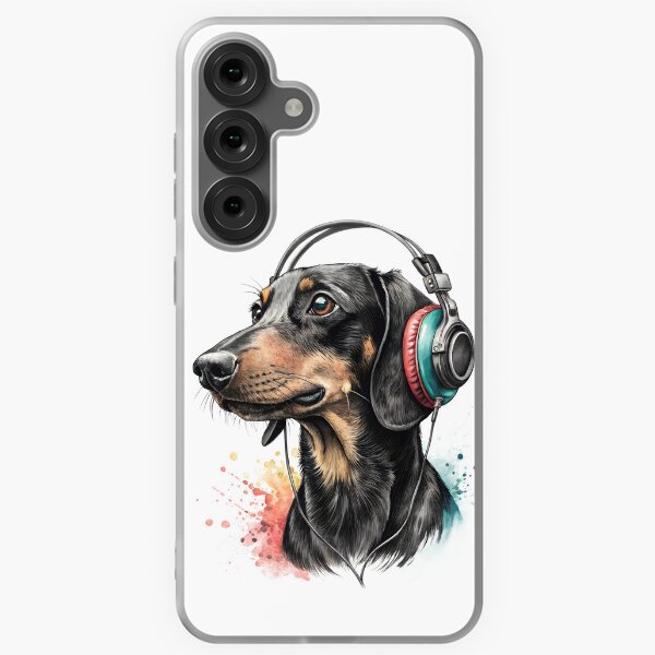 Item preview, Cool Dachshund dog wearing headphones designed and sold by glenwith1na.