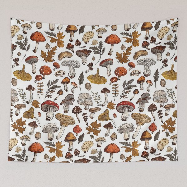 Item preview, Detailed botanical illustrations of colorful forest mushrooms designed and sold by Piotrek0001.