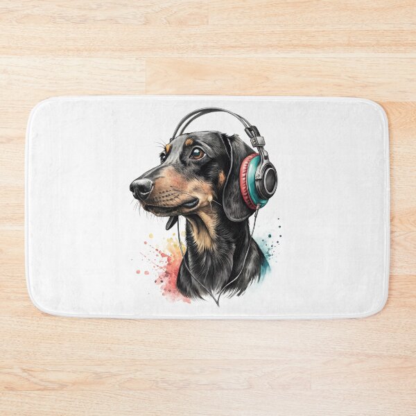 Item preview, Cool Dachshund dog wearing headphones designed and sold by glenwith1na.