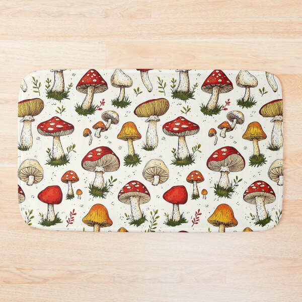 Item preview, Realistic mushroom drawings in natural forest settings designed and sold by Piotrek0001.