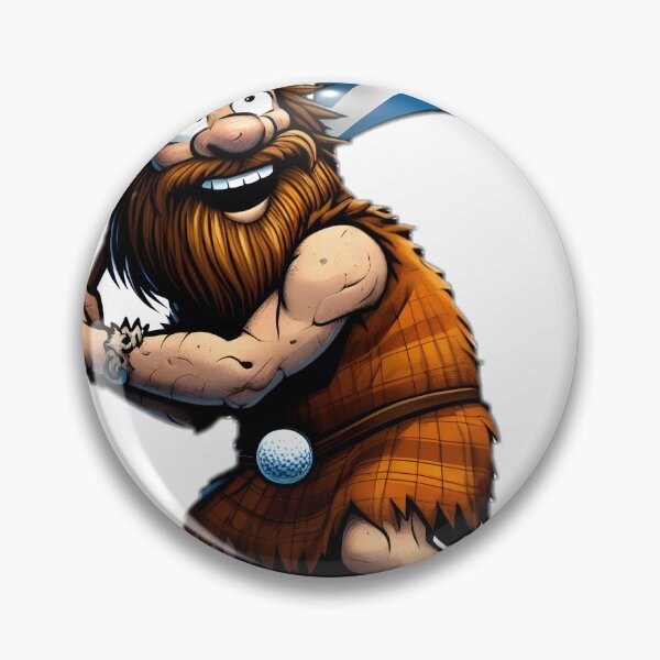 Item preview, Scottish caveman playing golf Sticker designed and sold by NCNGDESIGN.