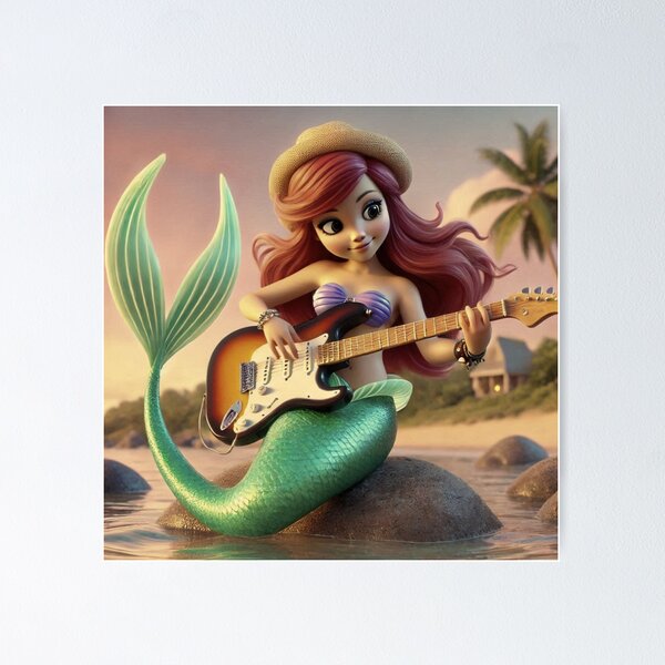 Item preview, Mermaid Shredder: Rocking' Guitar & Ocean Vibes designed and sold by choder61.