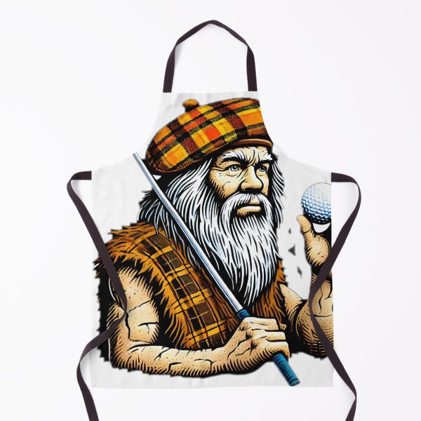 Item preview, Scottish caveman playing golf Sticker designed and sold by NCNGDESIGN.