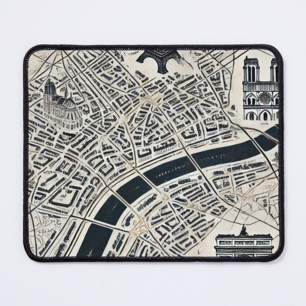 Item preview, Minimalist Artistic Map of Paris – Eiffel Tower, Notre Dame & Seine designed and sold by Wanderlust2652.