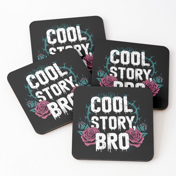 Item preview, Cool Story Bro, Edgy Roses and Thorns, Grunge Aesthetic Bro Quote, Distressed Typography Design, Gothic Statement Art designed and sold by Kintsugi99.