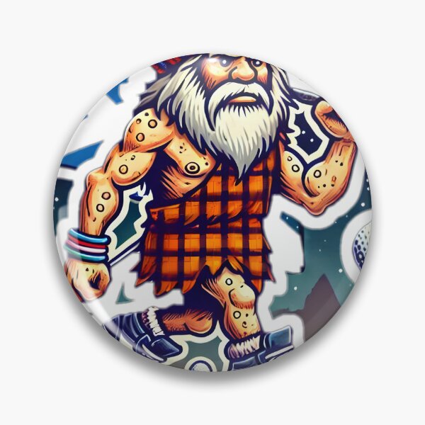 Item preview, Scottish caveman playing golf Sticker designed and sold by NCNGDESIGN.