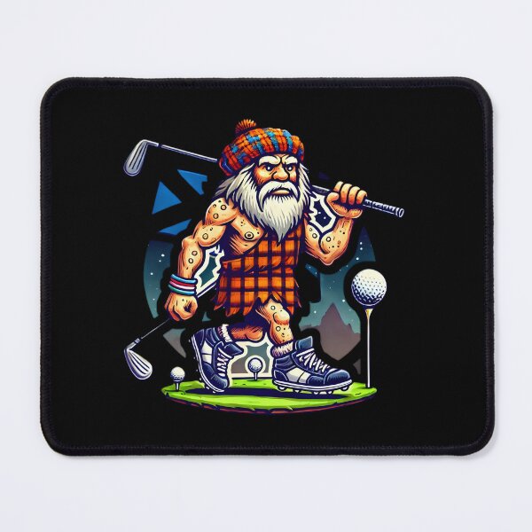 Item preview, Scottish caveman playing golf Sticker designed and sold by NCNGDESIGN.