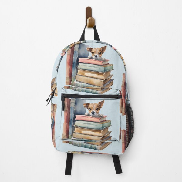 Item preview, Dog and Books, Cute dog sitting on books, Cute Dog, Books Lover, designed and sold by KolorellaS.