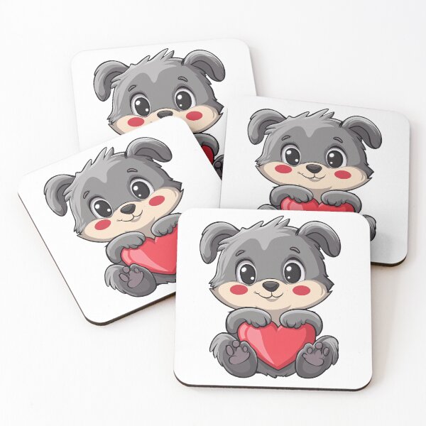 Item preview, Cute Dog with Heart Cartoon Design for Animal Lovers designed and sold by ArtRealms.