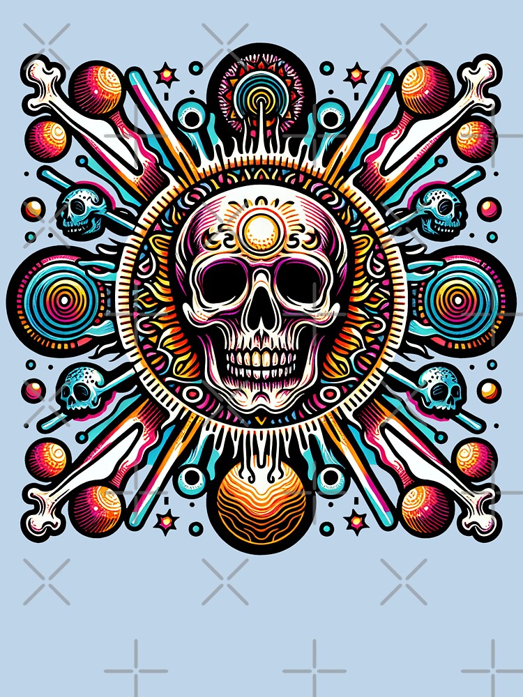 Thumbnail 7 von 7, Classic T-Shirt, Totenkopf Abstrakt bunt designt und verkauft von Kobeko.
