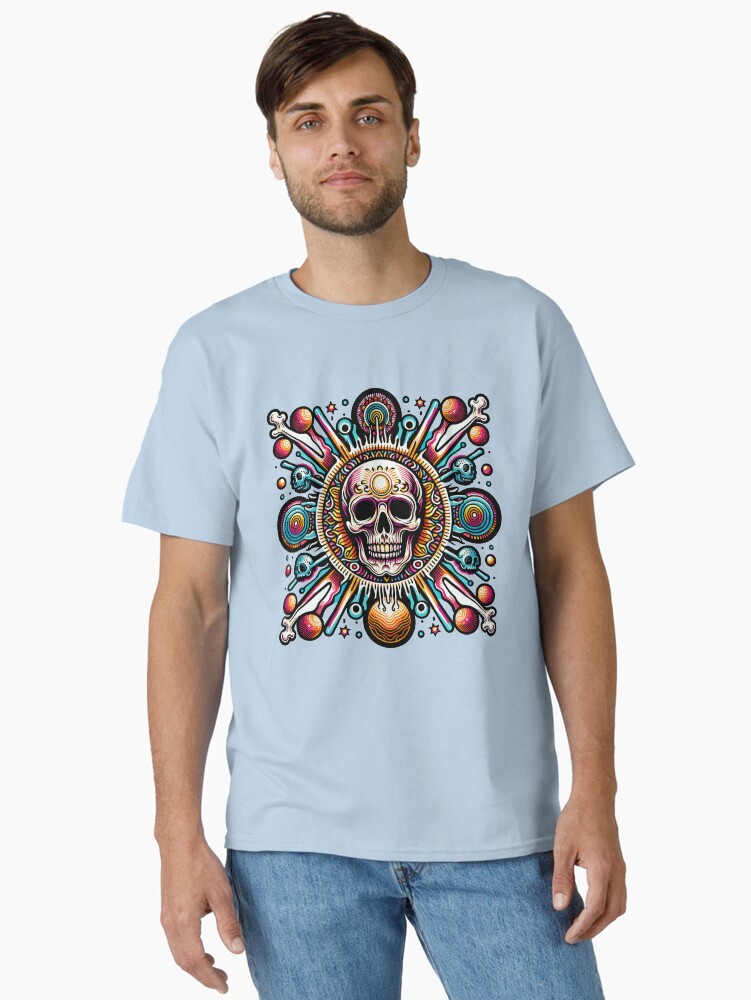 Thumbnail 2 von 7, Classic T-Shirt, Totenkopf Abstrakt bunt designt und verkauft von Kobeko.