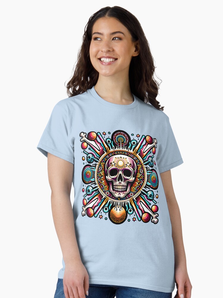 Thumbnail 1 von 7, Classic T-Shirt, Totenkopf Abstrakt bunt designt und verkauft von Kobeko.