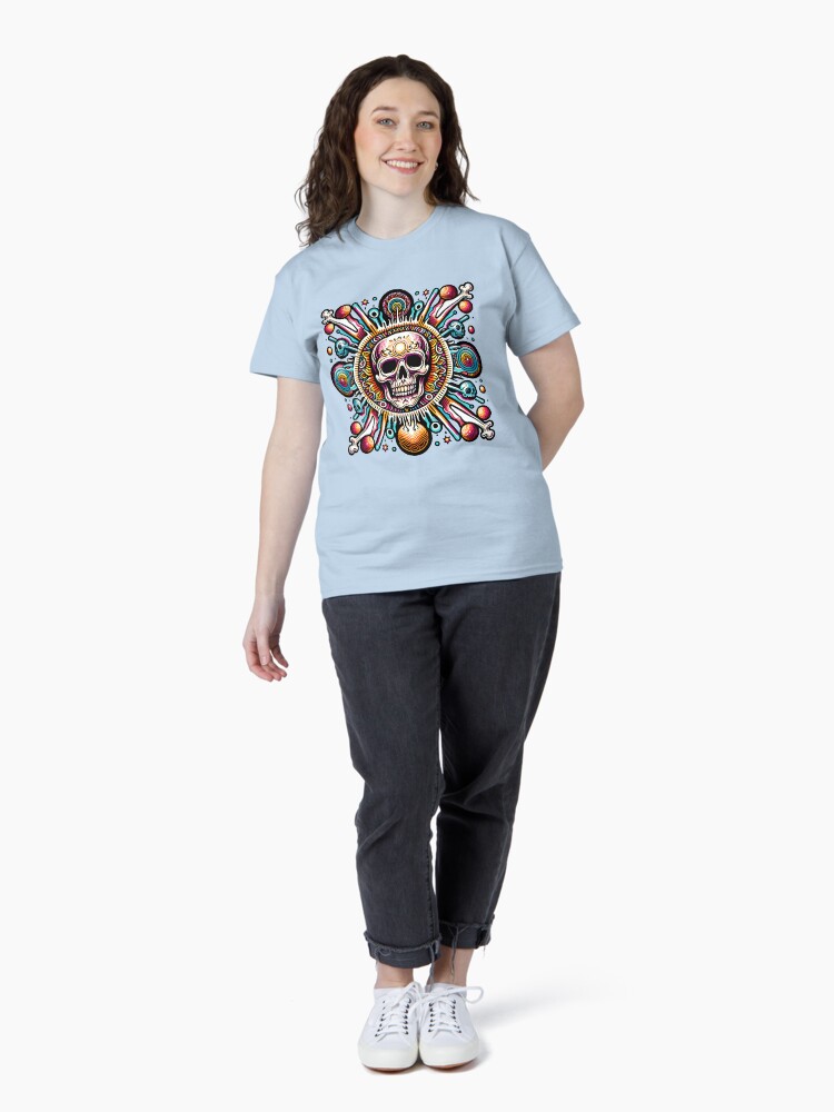 Thumbnail 4 von 7, Classic T-Shirt, Totenkopf Abstrakt bunt designt und verkauft von Kobeko.
