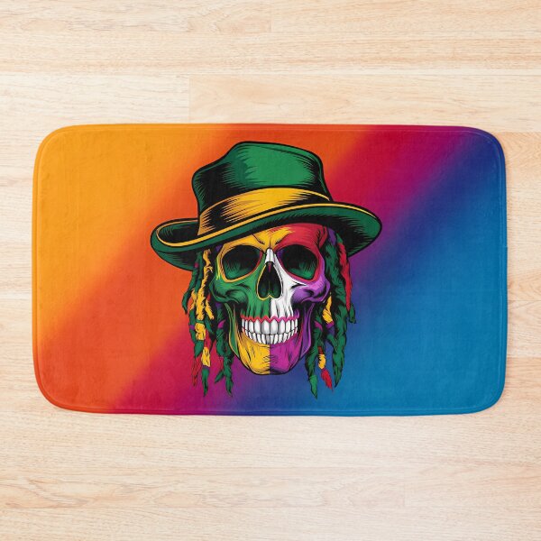 Item preview, Colorful Rasta Skull with Dreads Design designed and sold by ZetaDream.