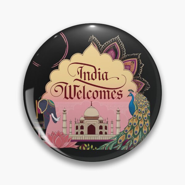 Item preview, India Welcomes Flag Map Tadż Mahal, Bollywood, Ganges designed and sold by AnimalsDH305.