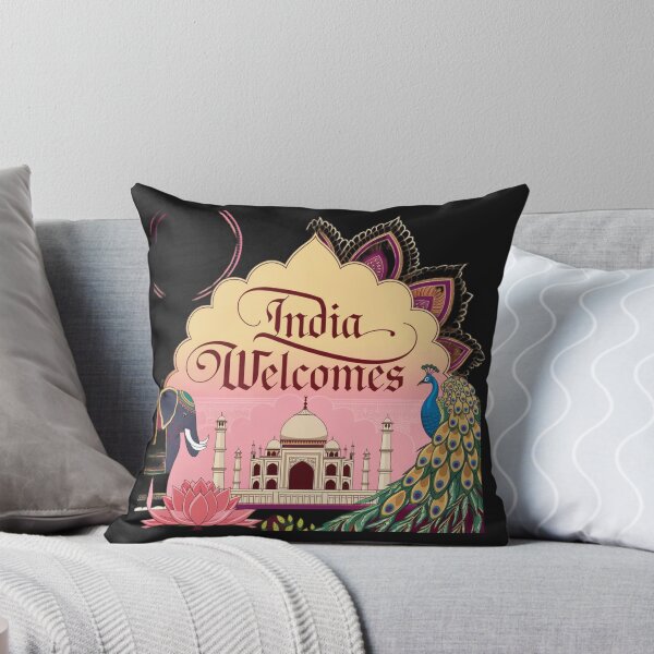 Item preview, India Welcomes Flag Map Tadż Mahal, Bollywood, Ganges designed and sold by AnimalsDH305.