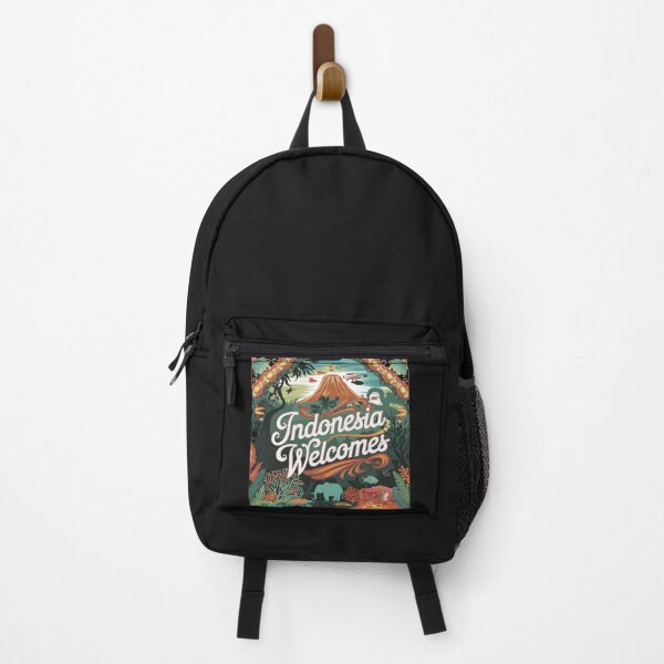 Item preview, Indonesia Welcomes Flag Map Bali, Jakarta, Borneo, designed and sold by AnimalsDH305.