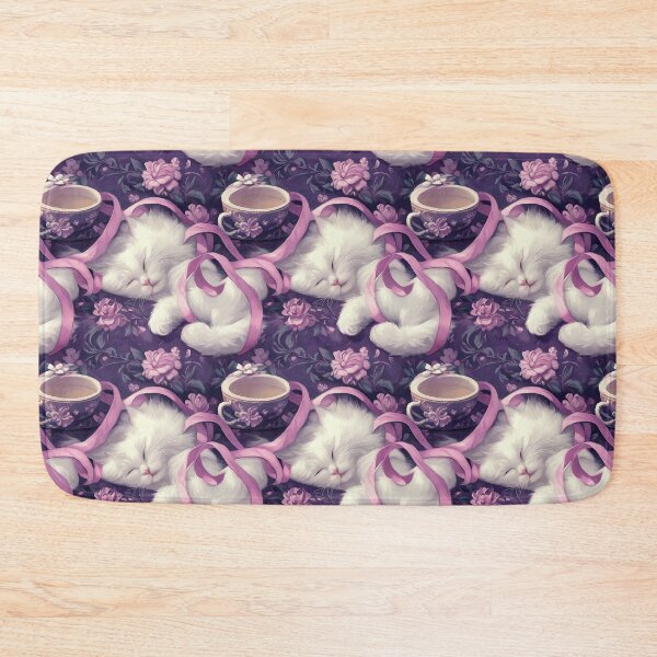 Item preview, Violet Dreams: Tea Time with a White Cat designed and sold by CharlotteLacson.