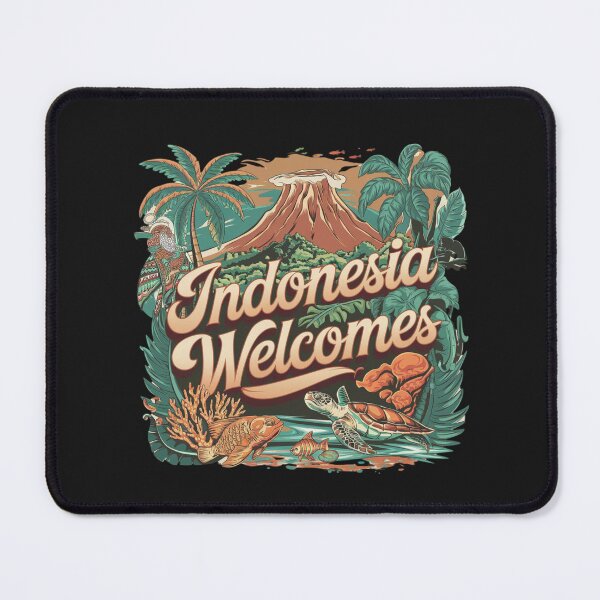 Artikelvorschau, Indonesien begrüßt Flaggenkarte Bali, Jakarta, Borneo, entworfen und verkauft von AnimalsDH305.