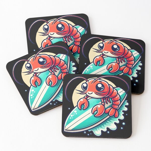Item preview, Shrimp Surfer Kawaii Summer designed and sold by TomFrontierArt.