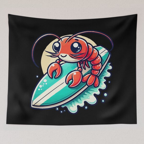 Item preview, Shrimp Surfer Kawaii Summer designed and sold by TomFrontierArt.