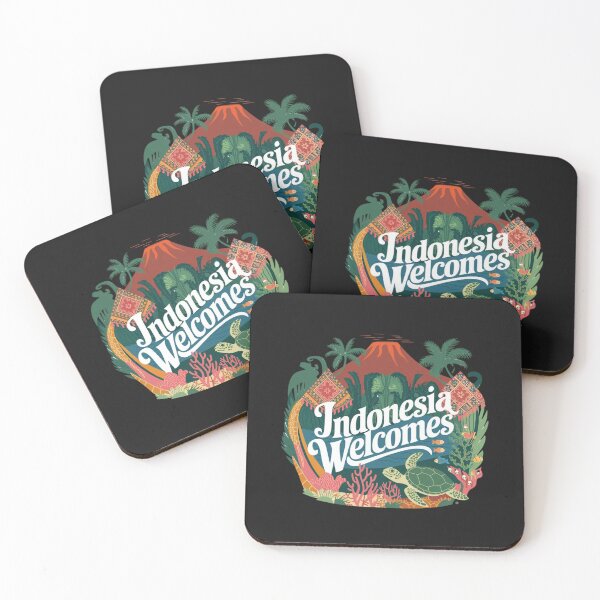 Item preview, Indonesia Welcomes Flag Map Bali, Jakarta, Borneo, designed and sold by AnimalsDH305.